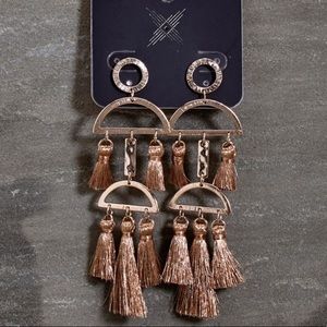 NEW•Zen Bohemian Veronica Gold Tassel Fringe Earrings